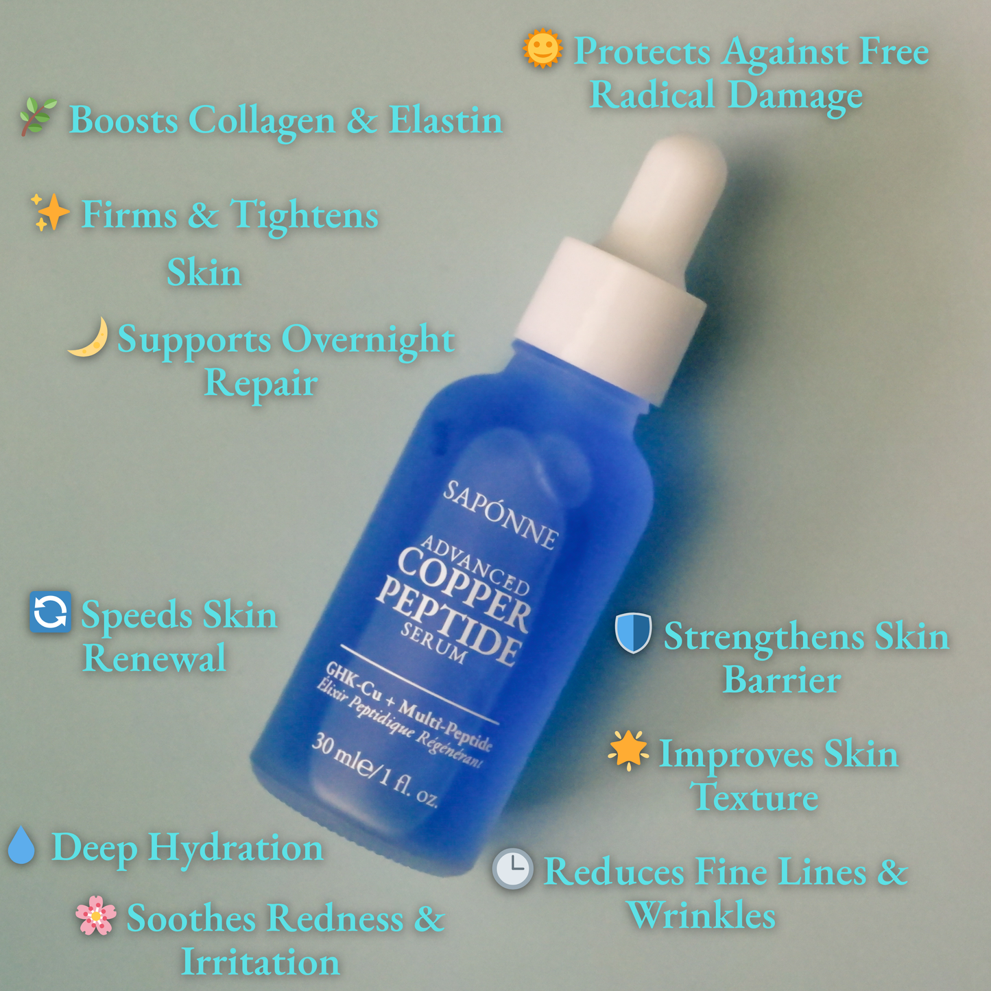 Copper Peptide Serum - Sapónne Naturals