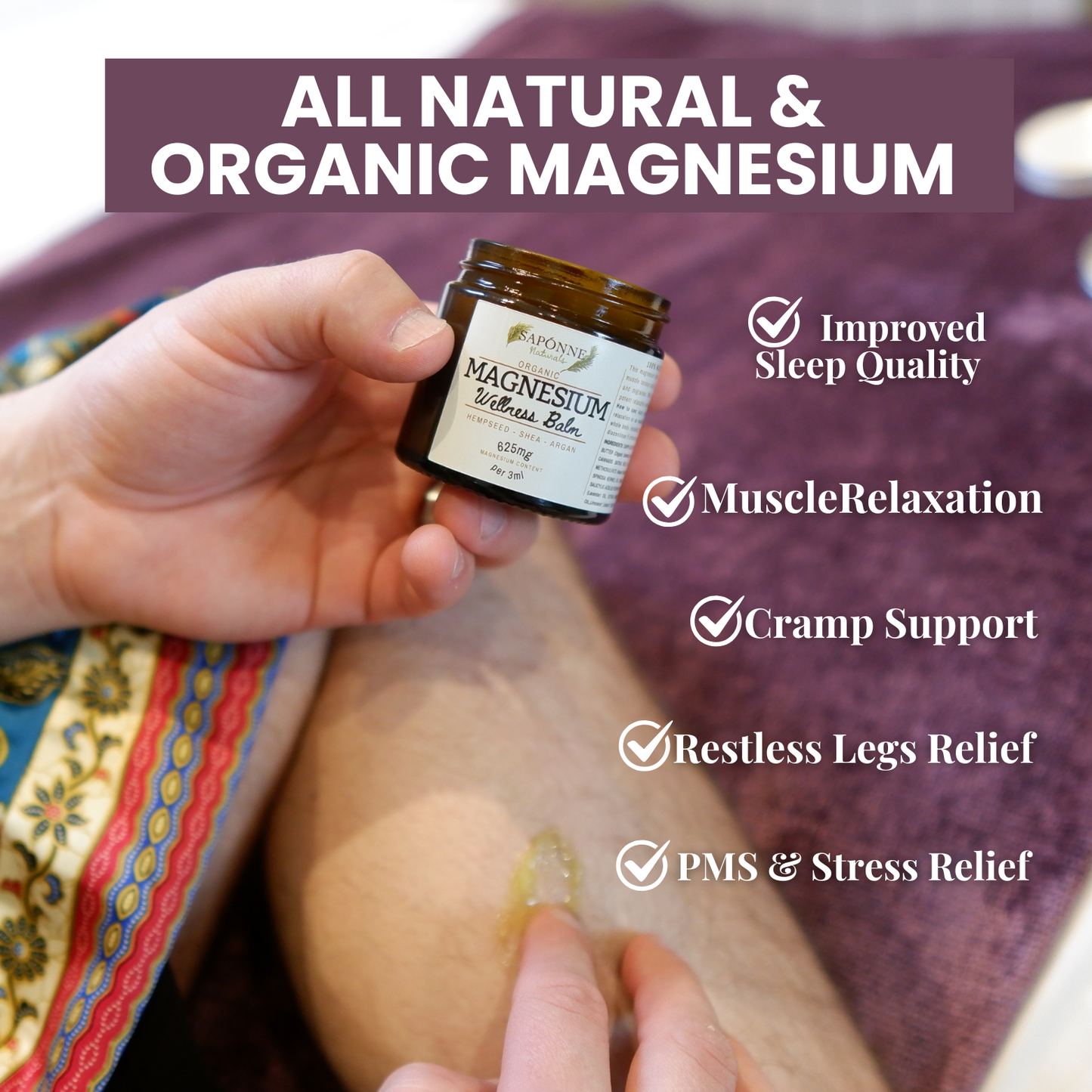 Magnesium Wellness Balm - Sapónne Naturals for sleep and muscle relief
