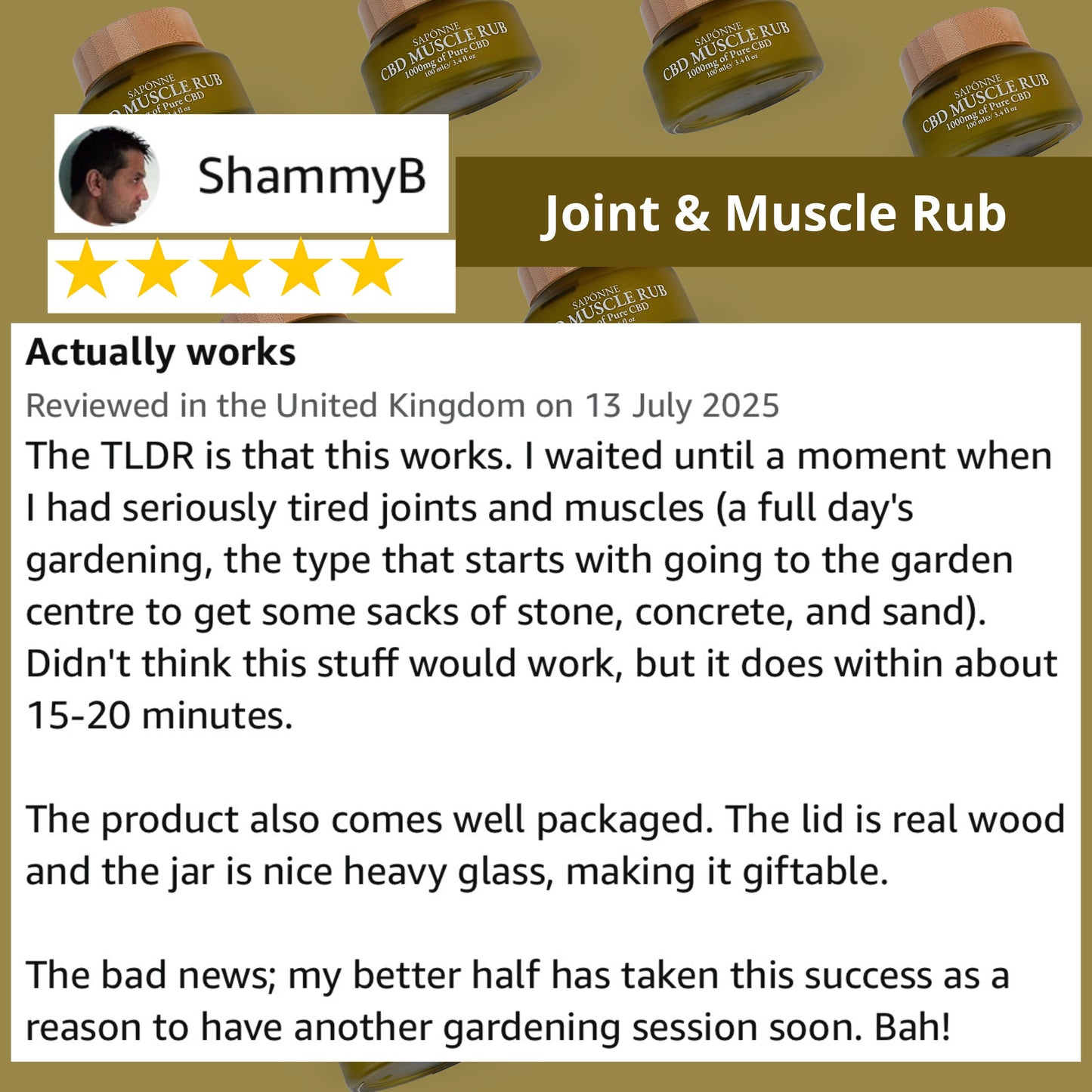 CBD Muscle Rub 1000mg for joint and muscle Sapónne Naturals