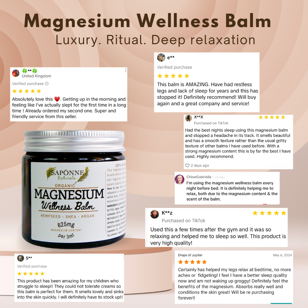 Magnesium Wellness Balm - Sapónne Naturals for sleep and muscle relief