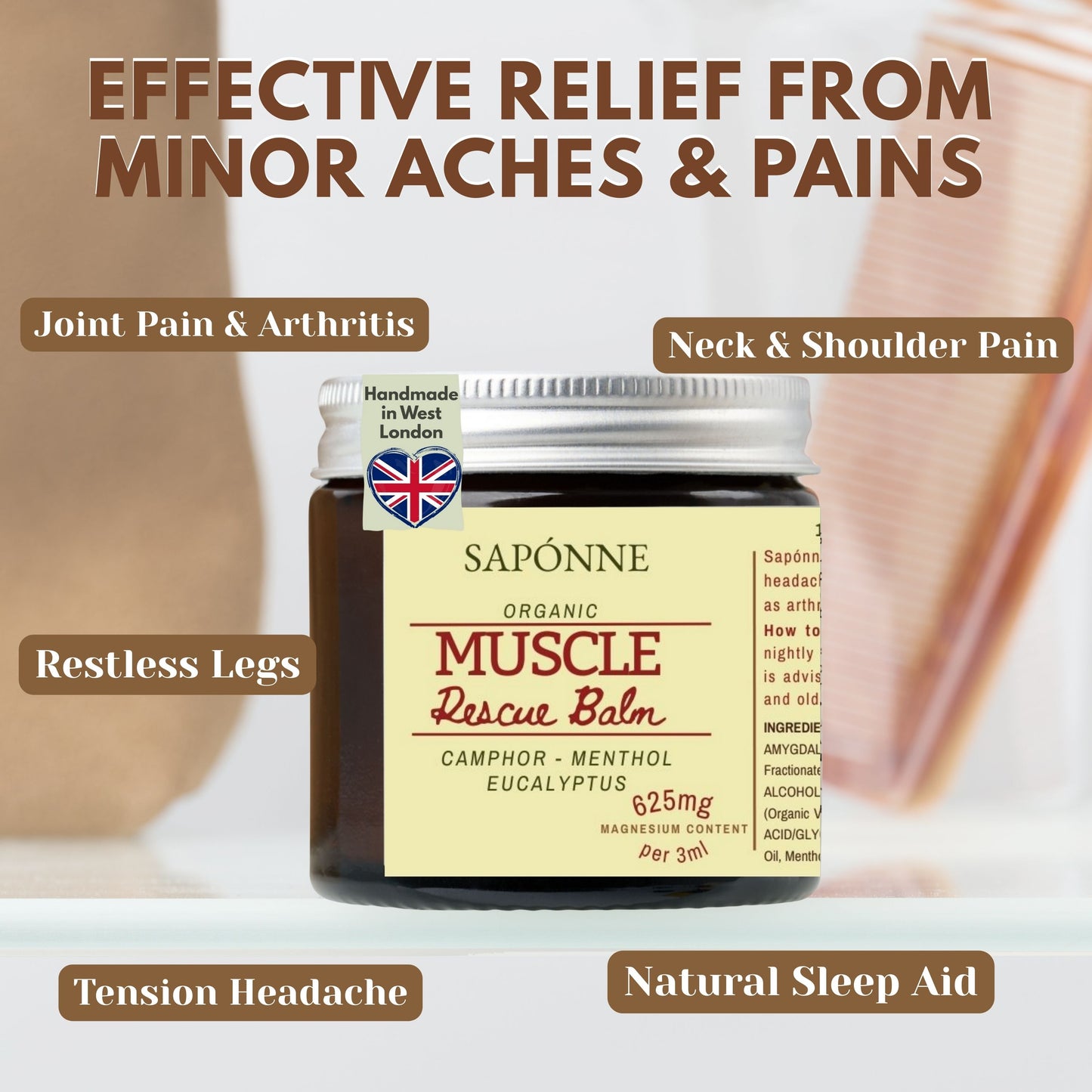 Sapónne Naturals Magnesium Balm for Muscle Recovery