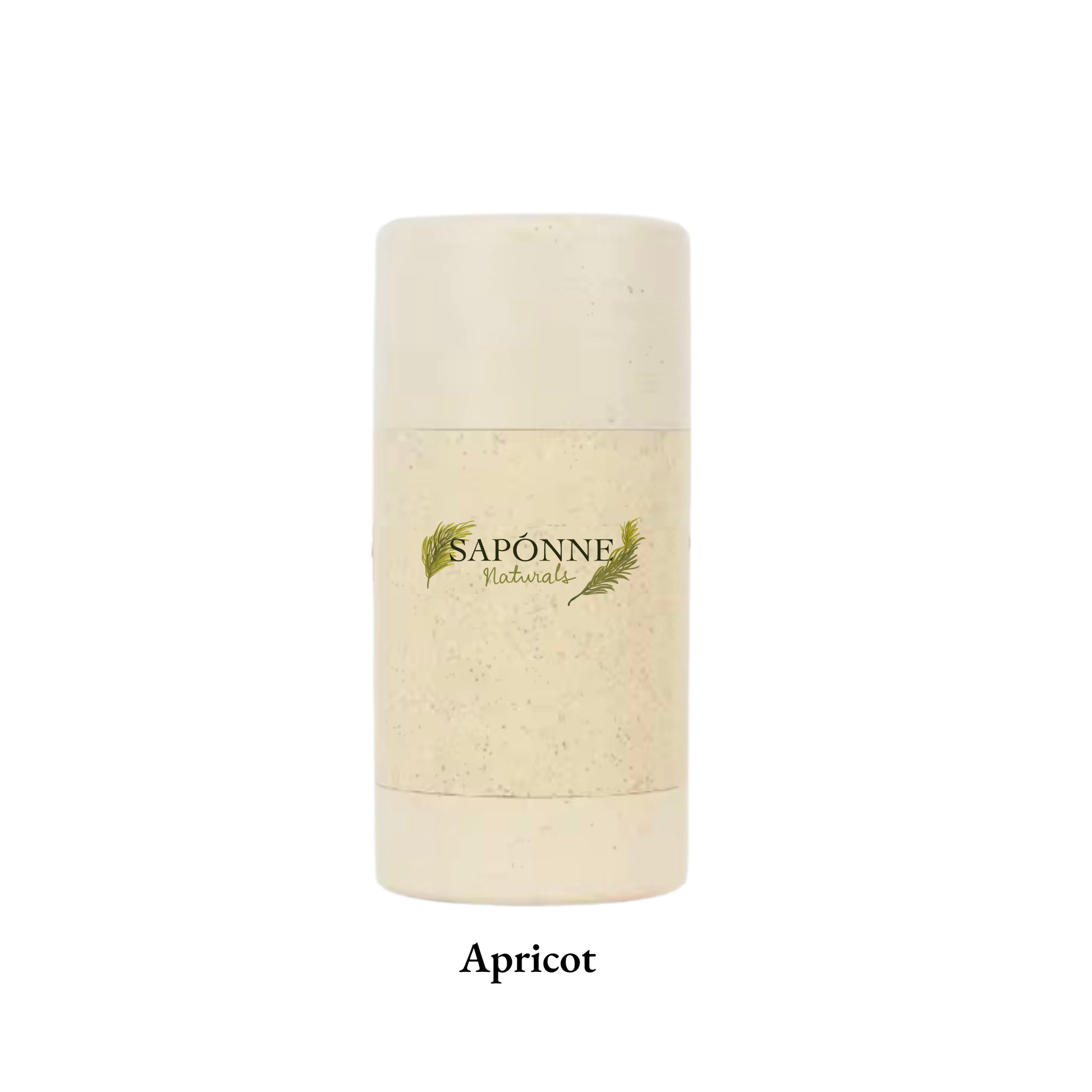 Beige container with 'Saponne Naturals' logo on a white background