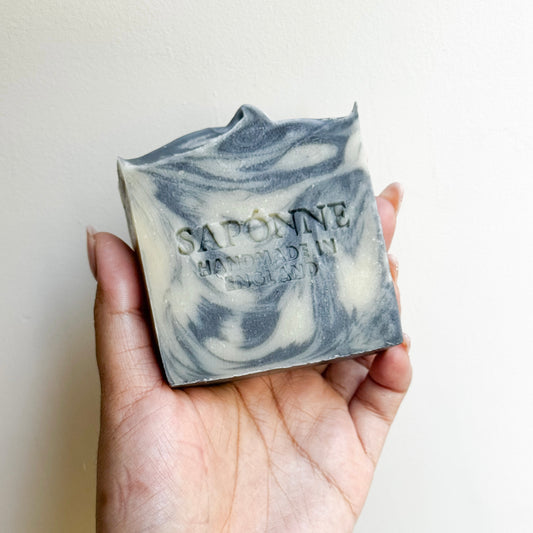 Organic Charcoal Goat Milk Soap Bergamot cedarwood sapónne naturals