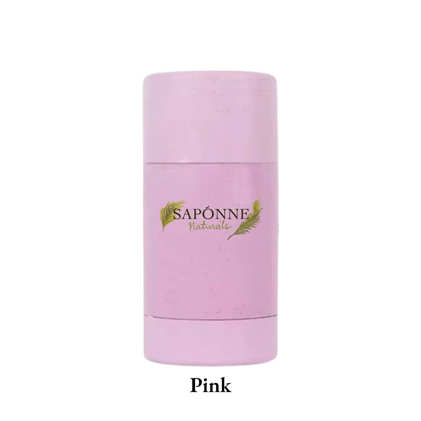 Pink container with 'Saponne Naturals' logo on a white background