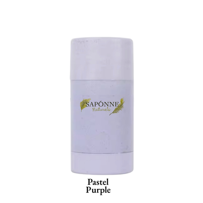 Pastel purple container with 'Saponne Naturals' logo on a white background