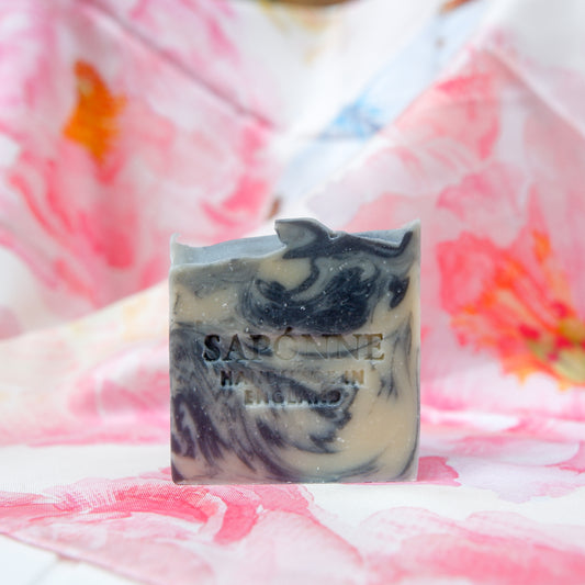 Organic Charcoal Goat Milk Soap Bergamot cedarwood sapónne naturals
