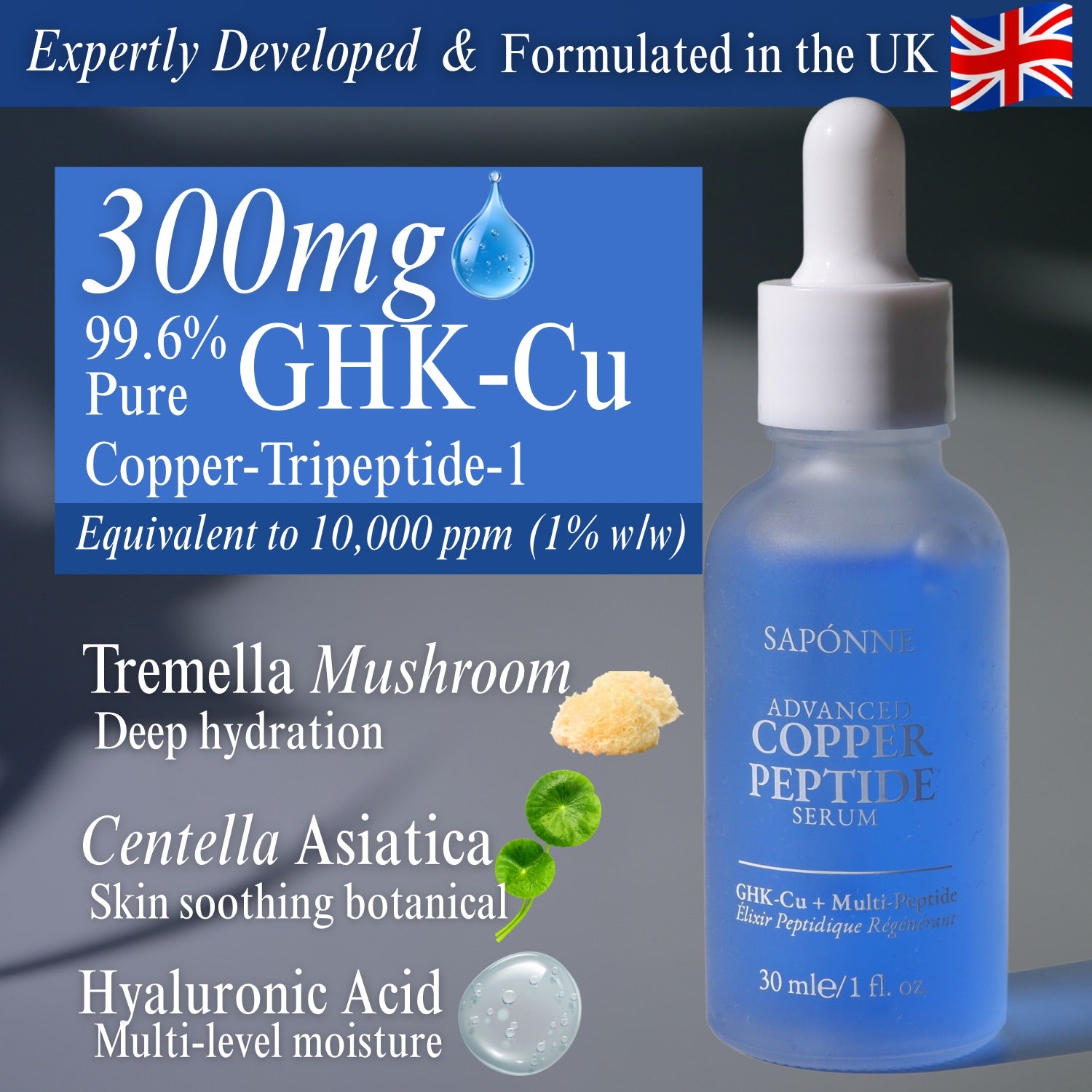 Advanced GHK-Cu Copper Peptide Serum 1% (300mg 30 ml (Pack of 1) Advanced GHK-Cu Copper Peptide Serum 1% (300mg 30 ml (Pack of 1)