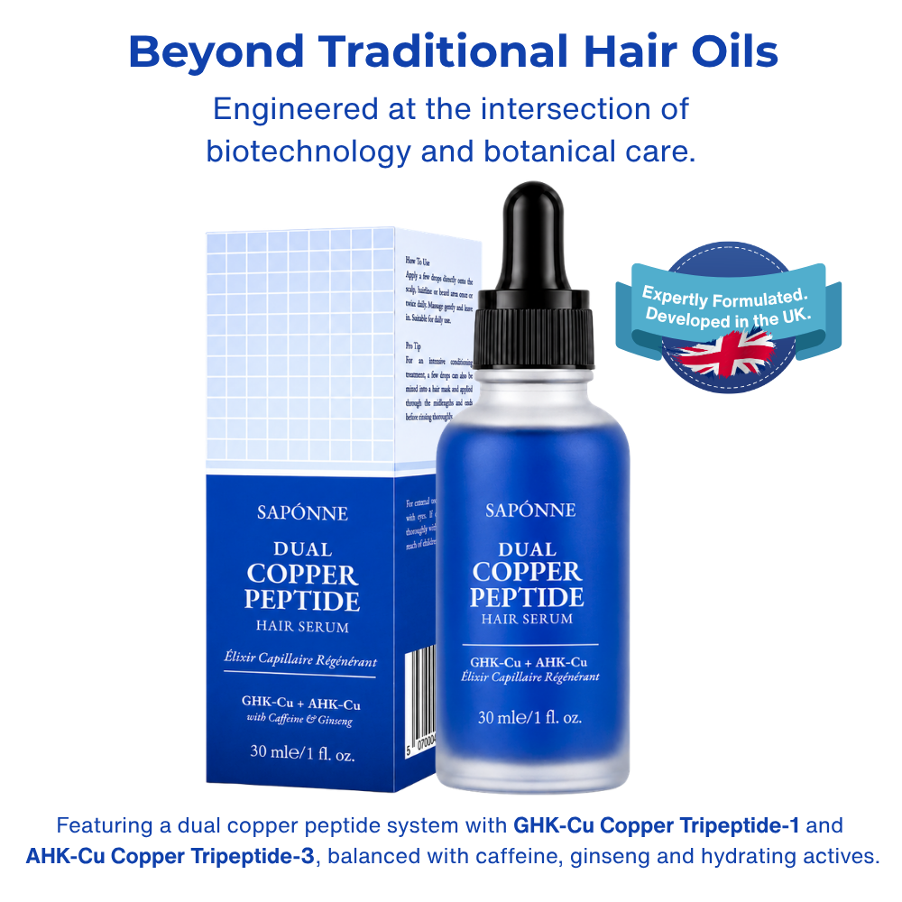 Dual Copper Peptide Hair Sérum | 1.5% (450mg) GHK-Cu + AHK-Cu Dual Peptide Complex | 15,000ppm with Caffeine, Ginseng & Rosemary