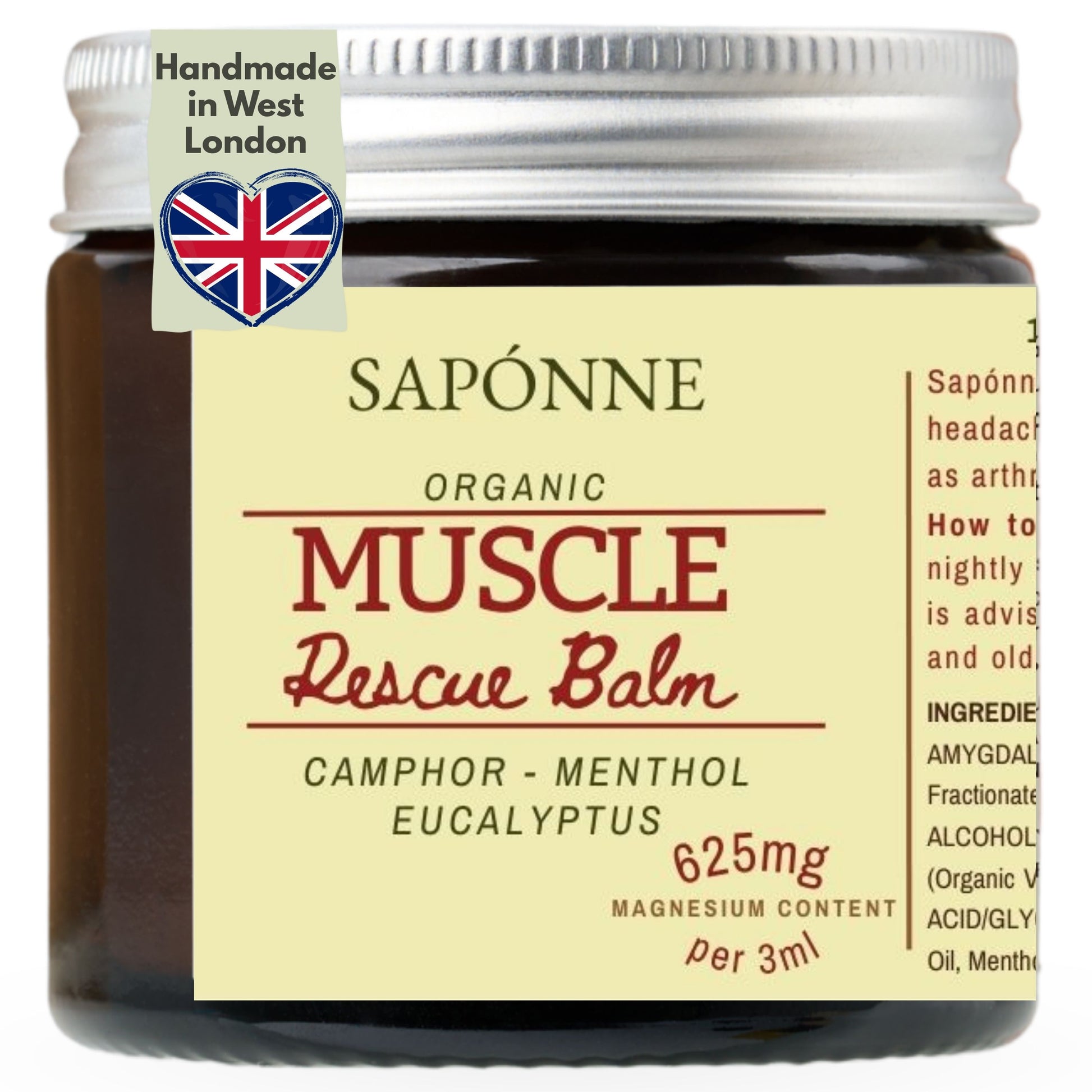 Sapónne Naturals Magnesium Balm for Muscle Recovery