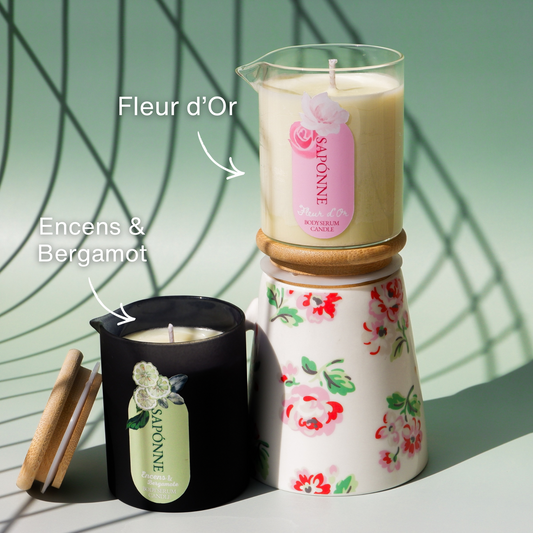 Body Serum Massage Candle | Moisturising Massage Oil Candle with Pure Essential Oils