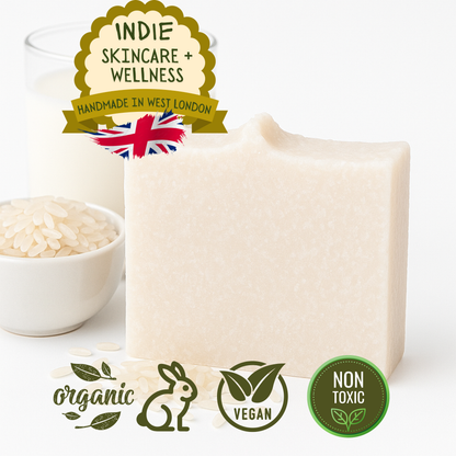 Organic Rice Milk Soap for Brightening Hyperpigmentation Dull Skin - Sapónne Naturals