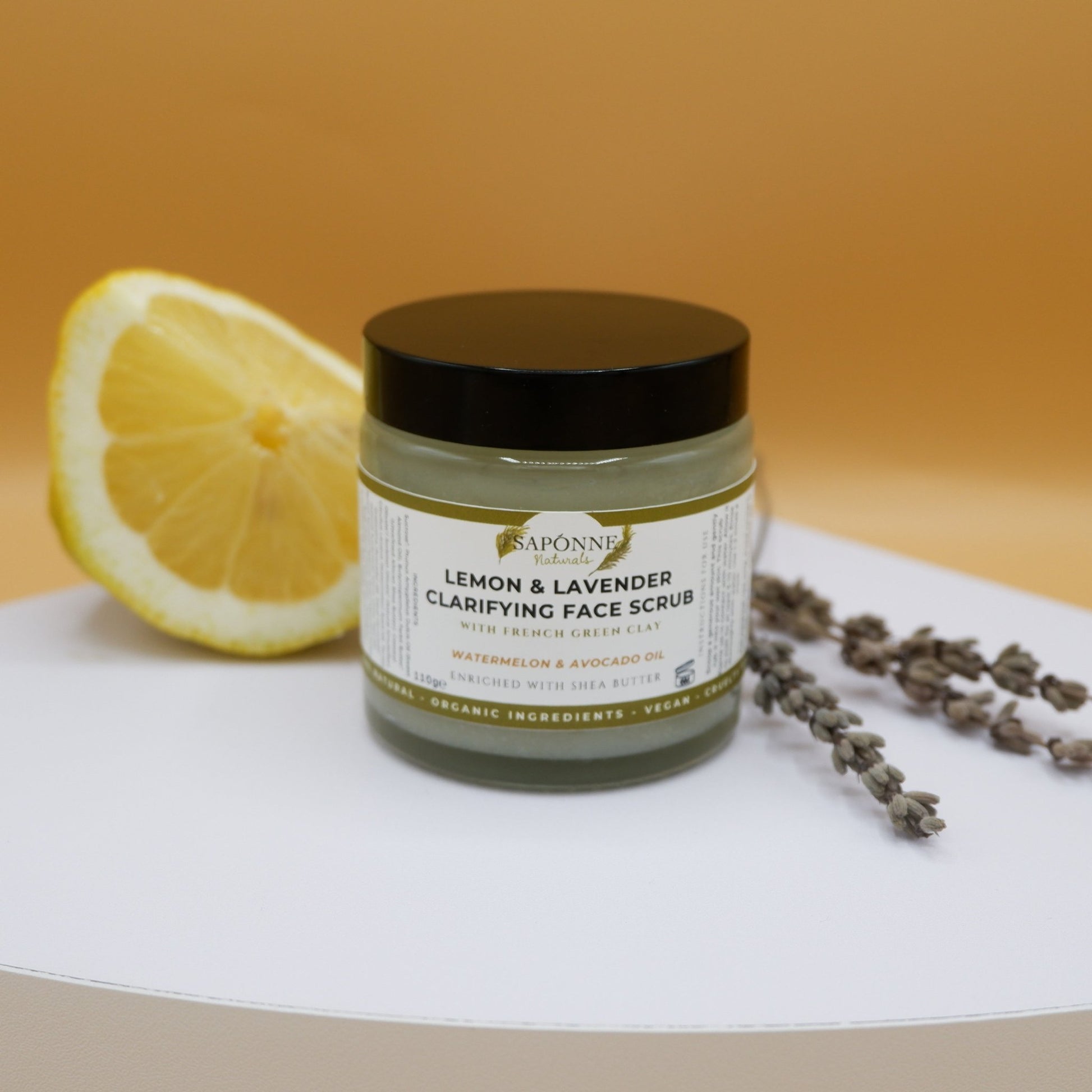 Clarifying Face Scrub (Lemon & Lavender) - Sapónne Naturals