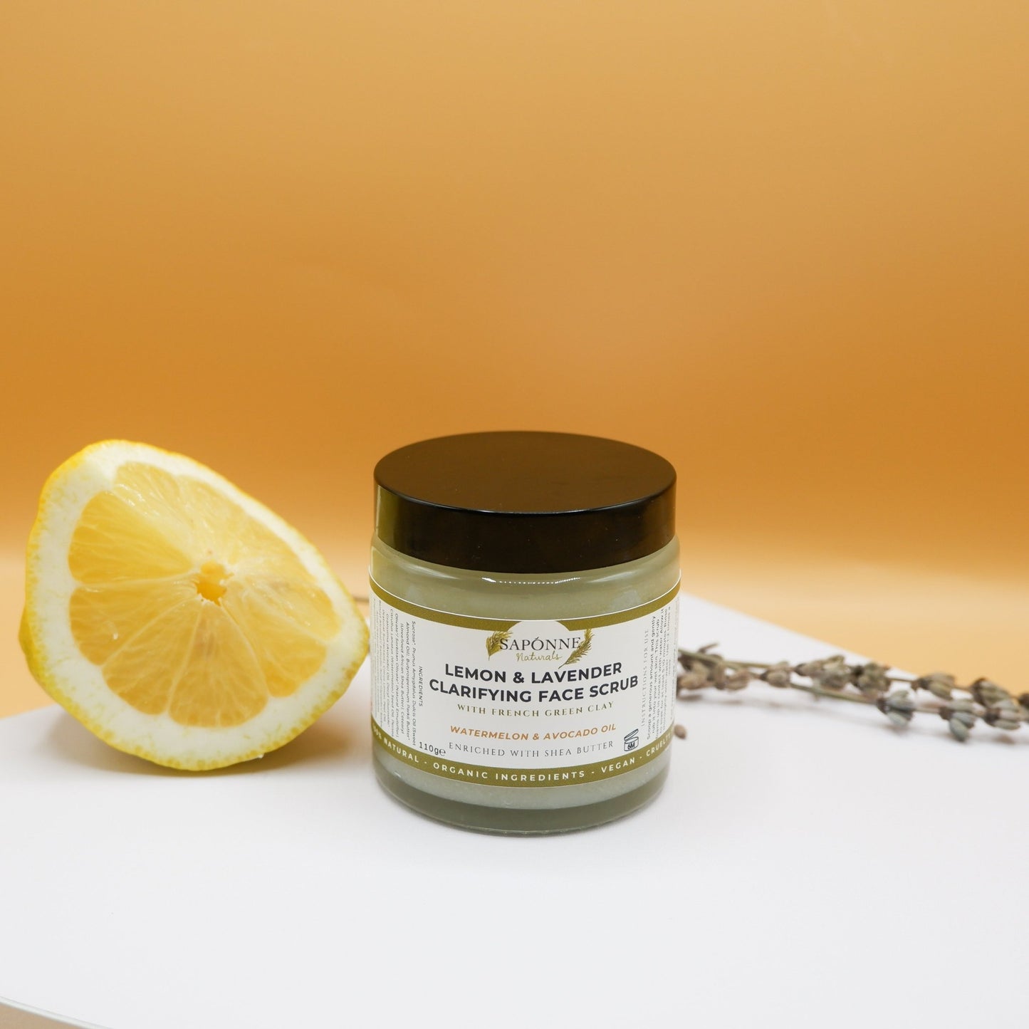 Clarifying Face Scrub (Lemon & Lavender) - Sapónne Naturals