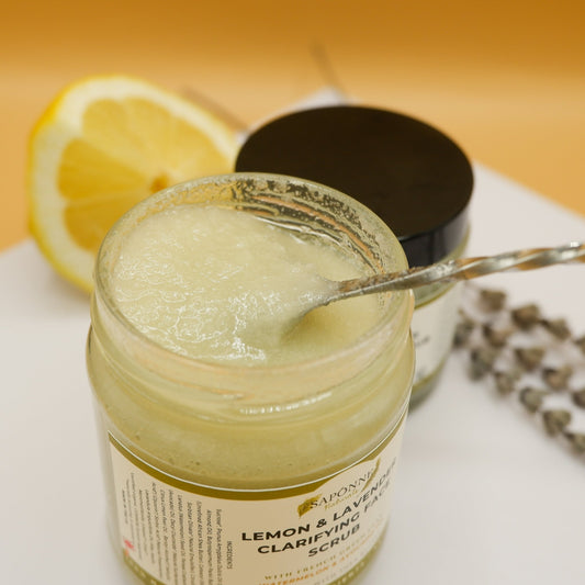 Clarifying Face Scrub (Lemon & Lavender) - Sapónne Naturals