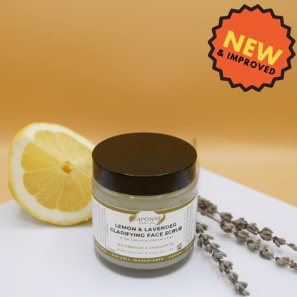 Clarifying Face Scrub (Lemon & Lavender) - Sapónne Naturals