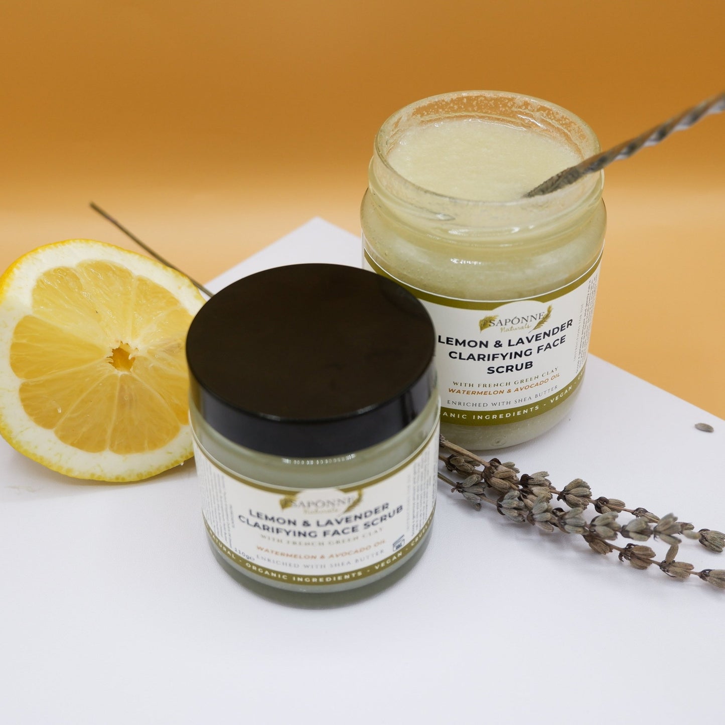 Clarifying Face Scrub (Lemon & Lavender) - Sapónne Naturals