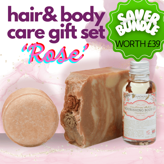 'ROSE' Hair & Body Care Gift Box - Sapónne Naturals