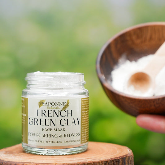 French Green Clay Face Mask (for scarring & redness) - Sapónne Naturals